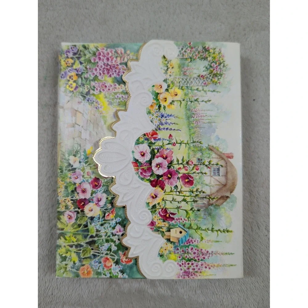 Carol Wilson Fine Arts Rose Garden Embossed Lace Note Cards 10 Count NP2045